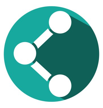 Mobil paylaşım, illüstrasyon, beyaz arkaplan üzerindeki vektör.