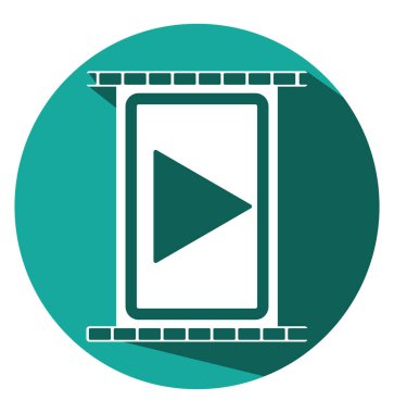 Mobil video oynatıcı, illüstrasyon, beyaz arkaplan üzerindeki vektör.