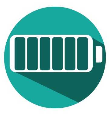 Batarya şarjı, illüstrasyon, beyaz arkaplan üzerindeki vektör.