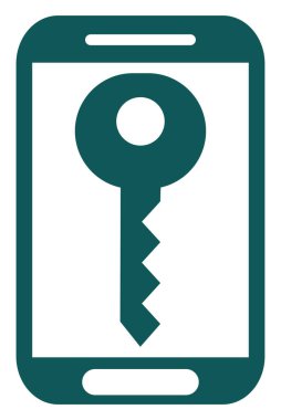 Akıllı telefon kilidi, illüstrasyon, beyaz arkaplan üzerindeki vektör.