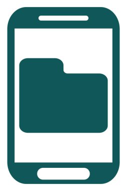 Akıllı telefon dosyası, illüstrasyon, beyaz arkaplan üzerindeki vektör.