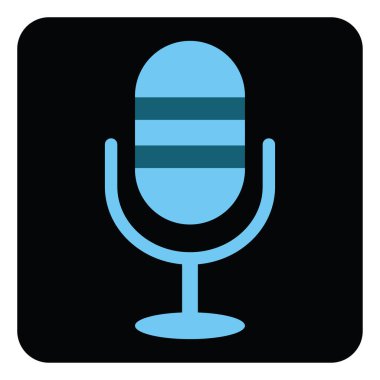 Telefon mikrofonu, illüstrasyon, beyaz arkaplandaki vektör.