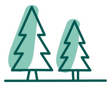 Kış ağaçları, illüstrasyon, beyaz arkaplandaki vektör.