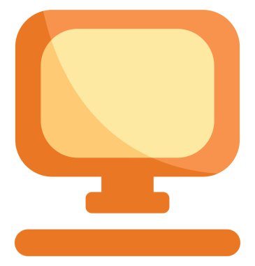 Ofis bilgisayarı, illüstrasyon, beyaz arkaplan üzerindeki vektör.