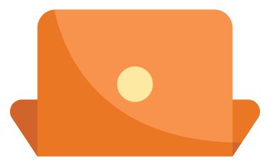 Turuncu dizüstü bilgisayar, illüstrasyon, beyaz arkaplan üzerindeki vektör.