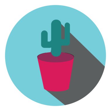 Ofis kaktüsü, illüstrasyon, beyaz arka planda vektör.