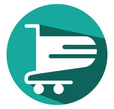 Alışveriş arabası, illüstrasyon, beyaz arka plandaki vektör..