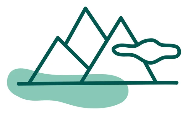 Τρία Βουνά Εικονογράφηση Διάνυσμα Λευκό Φόντο — Διανυσματικό Αρχείο