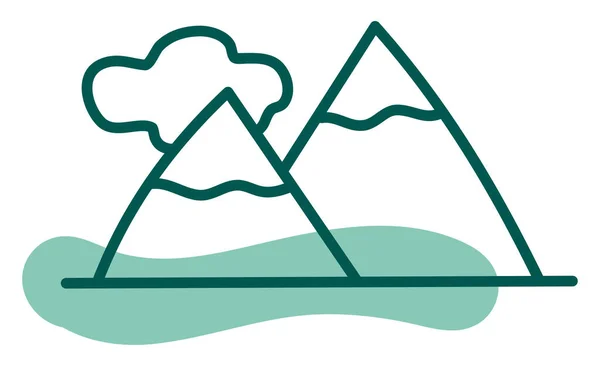 Βουνά Χιόνι Στην Κορυφή Εικονογράφηση Διάνυσμα Λευκό Φόντο — Διανυσματικό Αρχείο