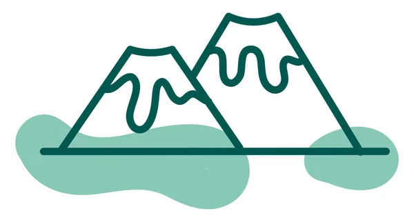 火山の山々 イラスト 白い背景のベクトル — ストックベクタ