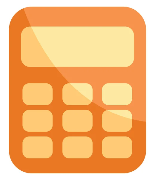 Calculatrice Bureau Orange Illustration Vecteur Sur Fond Blanc — Image vectorielle