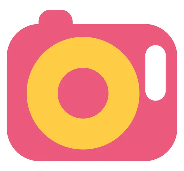 Rózsaszín Party Kamera Illusztráció Vektor Fehér Alapon — Stock Vector