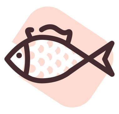 Evcil hayvan balığı, illüstrasyon, beyaz arkaplandaki vektör.