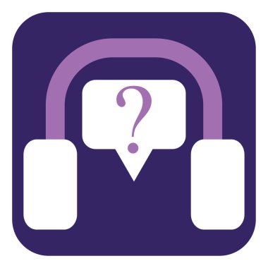 Podcast soru ve cevap, illüstrasyon, beyaz arkaplan üzerindeki vektör.