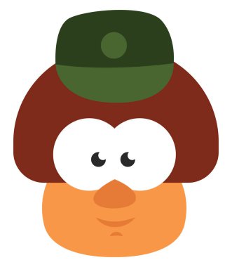 Dişi mantar asker, illüstrasyon, beyaz arka planda vektör..