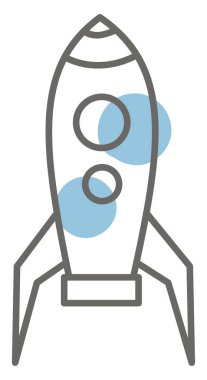 Mavi uçan gemi, illüstrasyon, beyaz arkaplanda vektör..