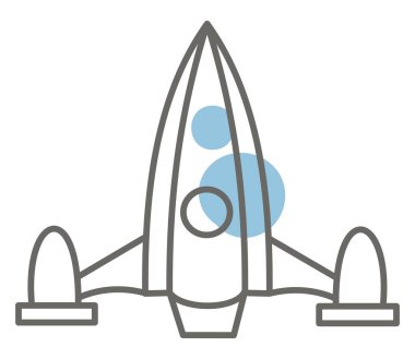 Uzayda uzay gemisi, resimleme, beyaz arkaplan üzerinde vektör.