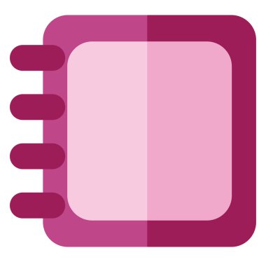 Pembe okul çizim defteri, illüstrasyon, beyaz arkaplandaki vektör.