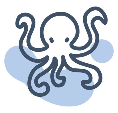 Deniz ahtapotu, illüstrasyon, beyaz arkaplanda vektör.