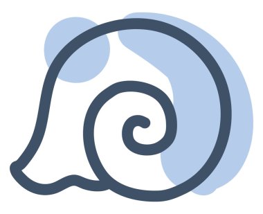 Deniz salyangozu, illüstrasyon, beyaz arkaplandaki vektör.