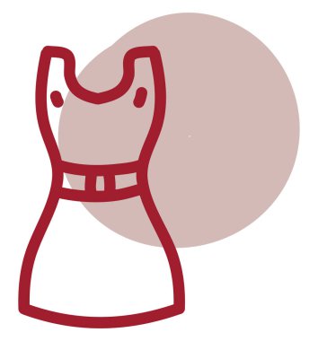 Kırmızı elbise, illüstrasyon, beyaz arkaplanda vektör.