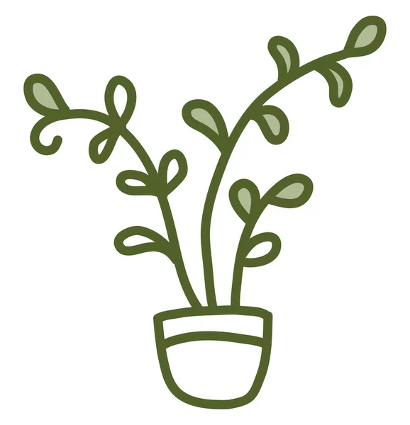 Emerald Gouden Plant Pot Illustratie Vector Een Witte Achtergrond — Stockvector