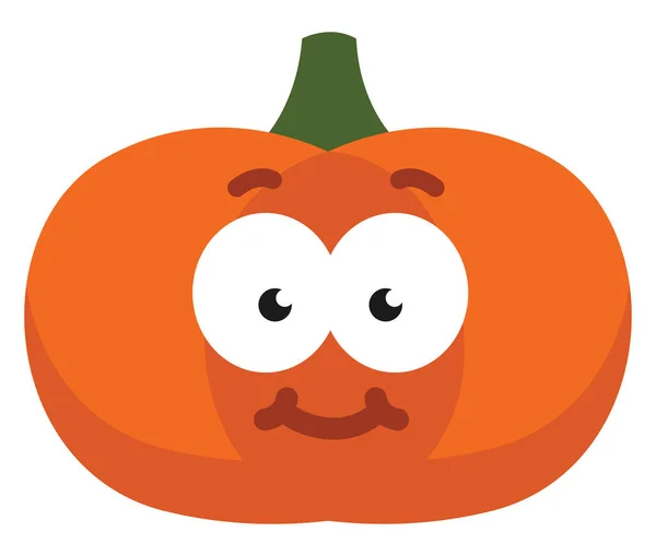 Calabaza Feliz Ilustración Vector Sobre Fondo Blanco — Archivo Imágenes Vectoriales