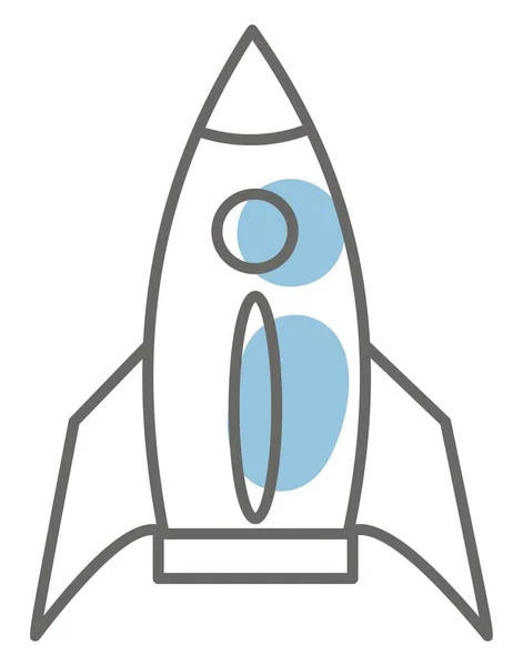 Razzo Spaziale Blu Illustrazione Vettore Sfondo Bianco — Vettoriale Stock