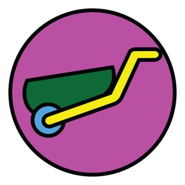 Çiçek arabası, illüstrasyon, beyaz arkaplandaki vektör.