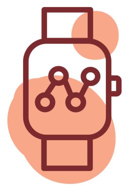 Beyaz arkaplan üzerinde çalışma akıllı saat, illüstrasyon, vektör.