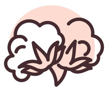 Pamuk tekstil, illüstrasyon, beyaz arkaplan üzerindeki vektör.