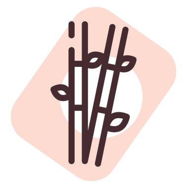 Bambu tekstil, illüstrasyon, beyaz arkaplan üzerindeki vektör.