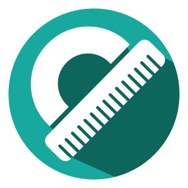 Kırtasiye açı cetveli, illüstrasyon, beyaz arkaplan üzerindeki vektör.