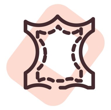 Deri tekstil, illüstrasyon, beyaz arkaplan üzerindeki vektör.