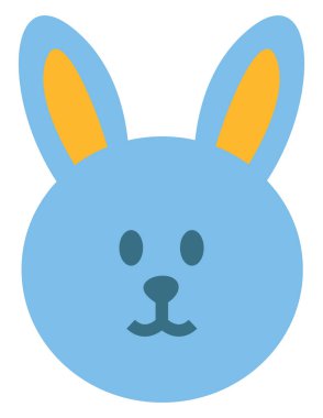 Mavi tavşan oyuncağı, illüstrasyon, beyaz arka planda vektör..