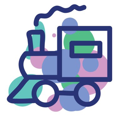 Renkli tren oyuncağı, illüstrasyon, beyaz arkaplandaki vektör.