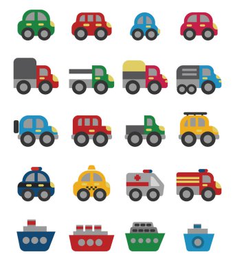 Taşıma araçları, illüstrasyon, beyaz arkaplan üzerindeki vektör.