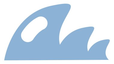 Seyahat eden su dalgaları, illüstrasyon, beyaz zemin üzerindeki vektör.