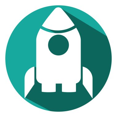 Uzay roketi, illüstrasyon, beyaz arkaplan üzerindeki vektör.