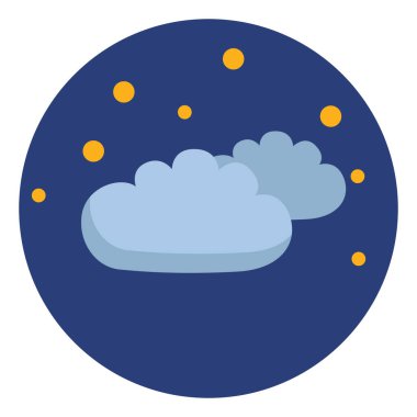 Beyaz arkaplanda iki gece bulutu, illüstrasyon, vektör.