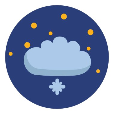 Kar bulutu, illüstrasyon, beyaz arkaplandaki vektör.