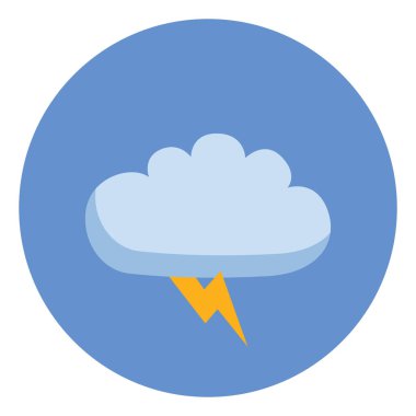 Gök gürültüsü bulutu, illüstrasyon, beyaz arkaplan üzerindeki vektör.