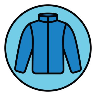 Mavi kış ceketi, illüstrasyon, beyaz arka planda vektör..