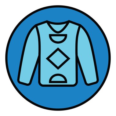 Mavi süveter, illüstrasyon, beyaz arkaplanda vektör.