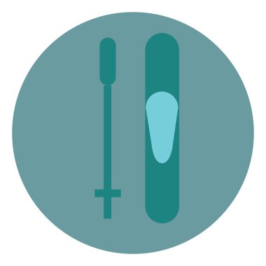 Kış kayakları, illüstrasyon, beyaz arkaplandaki vektör.