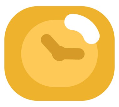 Beyaz arkaplanda işyeri saati, illüstrasyon, vektör.