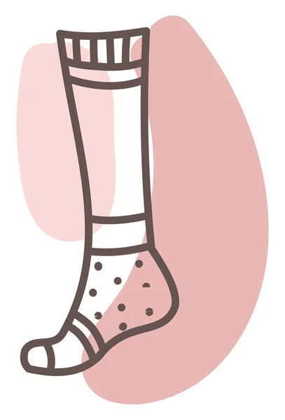Зимова Шкарпетка Ілюстрація Вектор Білому Тлі — стоковий вектор