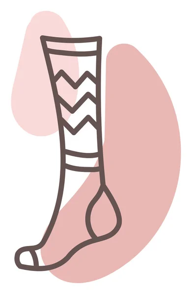 Uzun Kadın Çorabı Illüstrasyon Beyaz Arka Planda Vektör — Stok Vektör