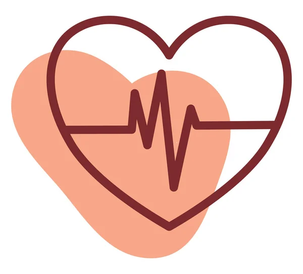 Batimento Cardíaco Saudável Ilustração Vetor Sobre Fundo Branco — Vetor de Stock