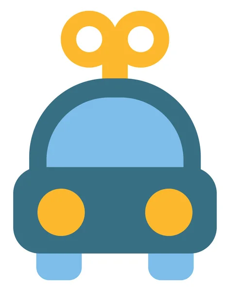 Μπλε Αυτοκίνητο Παιχνίδι Εικονογράφηση Διάνυσμα Λευκό Φόντο — Διανυσματικό Αρχείο